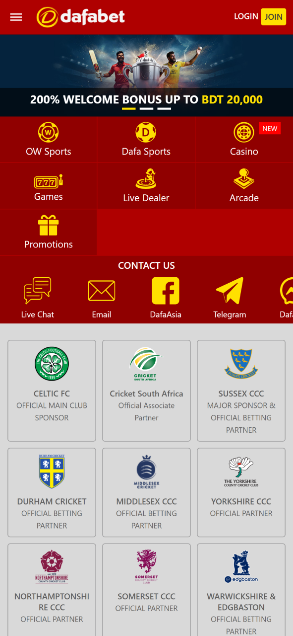 Visit Dafabet app homepage for latest bonuses and fast access to main pages.