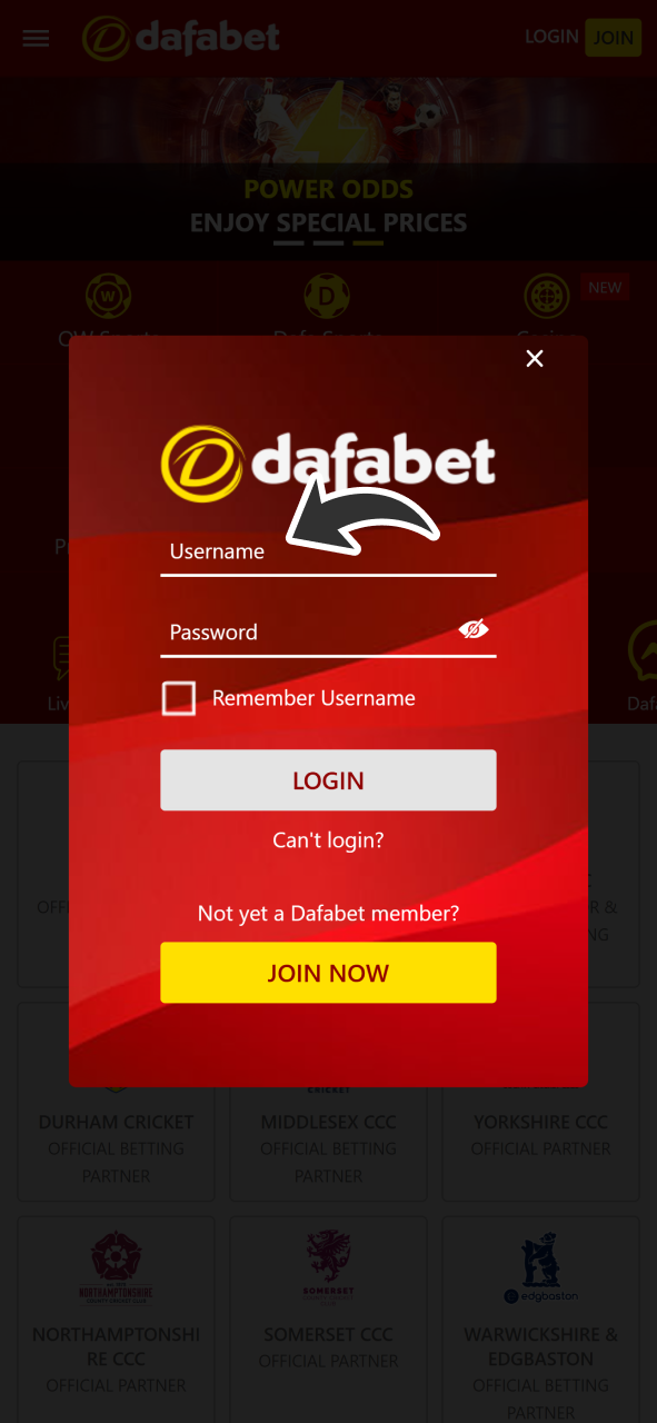 Log into your account and start playing Aviator at Dafabet android app.
