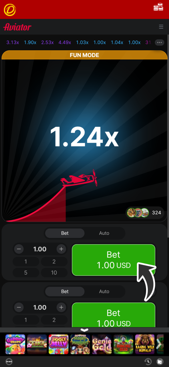 Place bets and win in Aviator game at Dafabet iOS app.