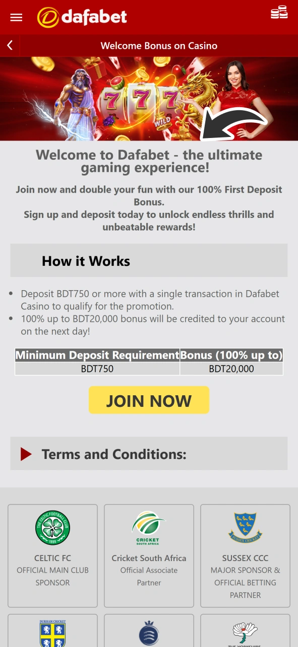 Read bonus conditions to claim it for your Dafabet Aviator gaming.