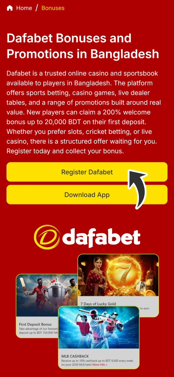 Open Dafabet registration form by clicking on this button.