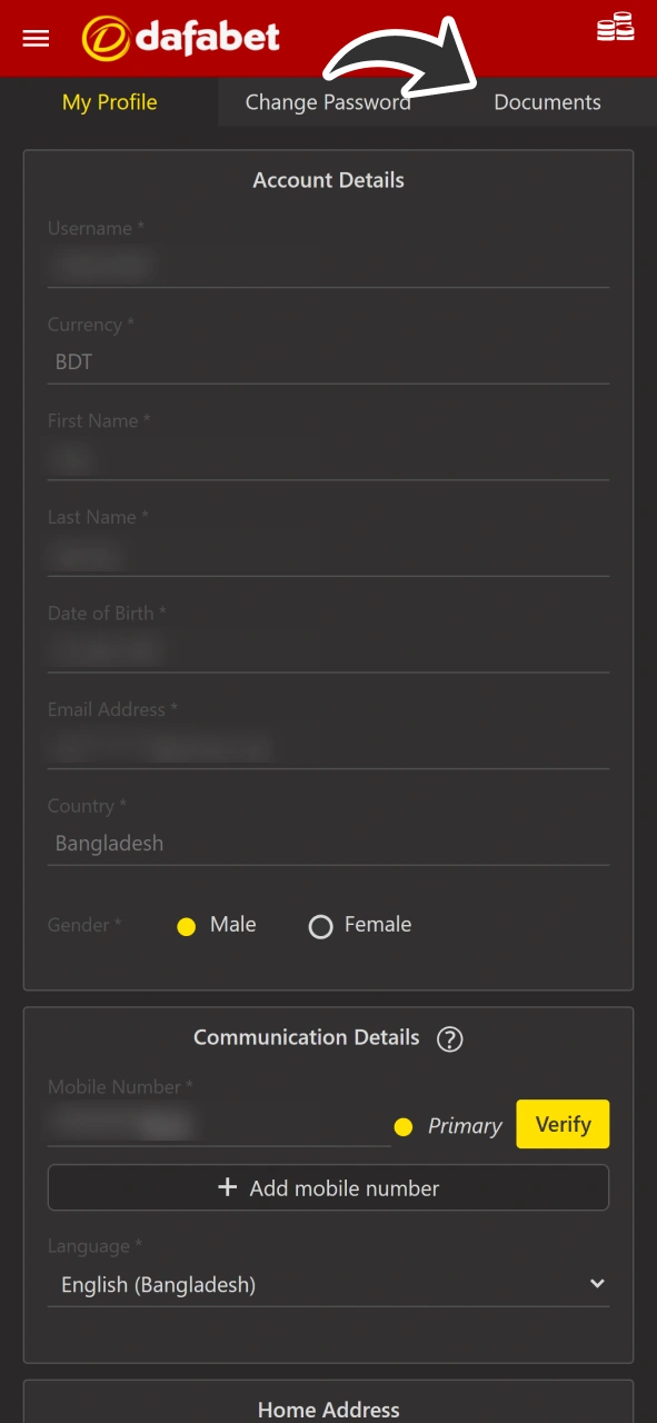 Verify your identity for future live casino winnings withdrawals.