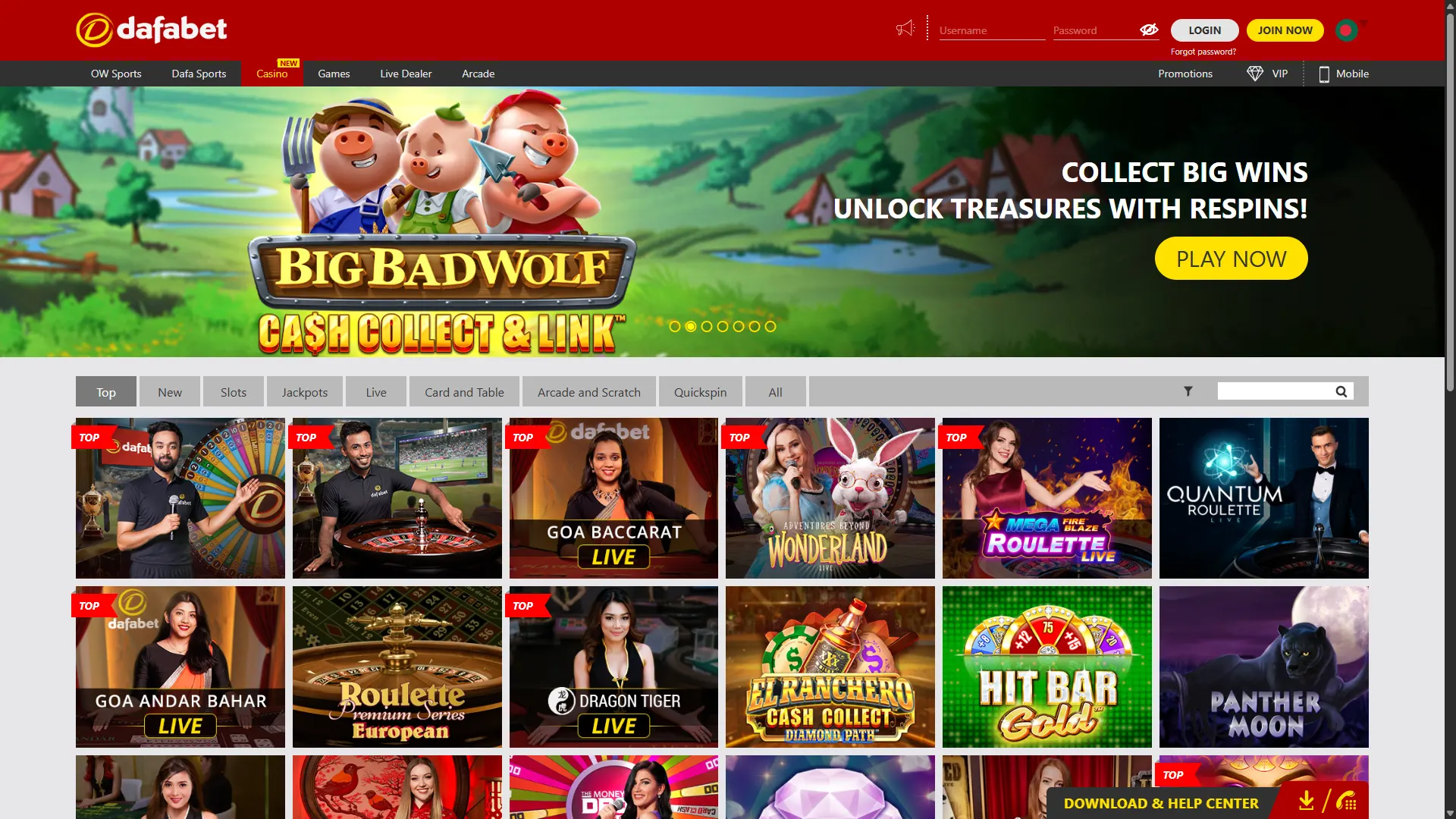 Find new games and promotions at Dafabet home page.