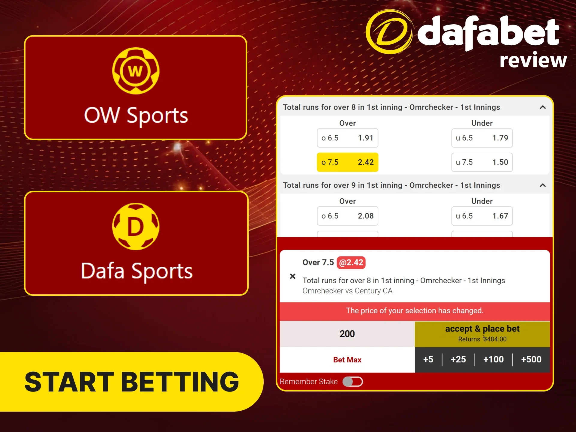 Choose sportsbook and place your first bet at Dafabet app following our instructions.