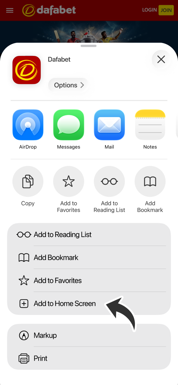Click on this button to get Dafabet iOS app.