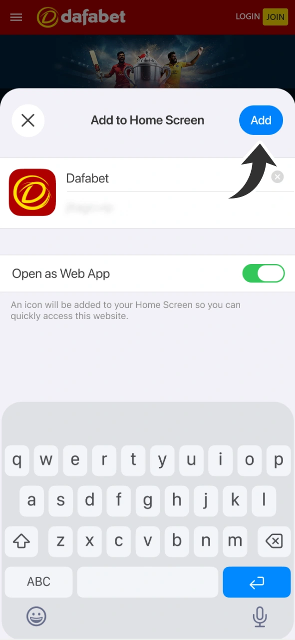 Add Dafabet to homescreen to get official PWA iOS app.